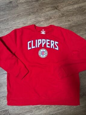 Fanatics Red Los Angeles Clippers Crewneck Sweatshirt - Men